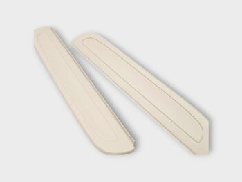 Rear view of the snap-on locking clips and reinforcement ridges on Corolla lower dash plate on Partex
