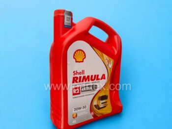 4L container of Shell Rimula R2 20W-50 diesel engine oil for multi-temperature use, sold on Partex.